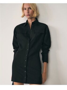Mango Black Mini Shirt Dress